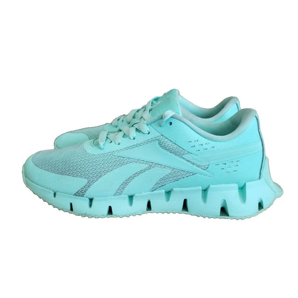 Reebok Zig Dynamica Boys Size 5.5Y Green Blue Athletic Running Shoes Sneakers